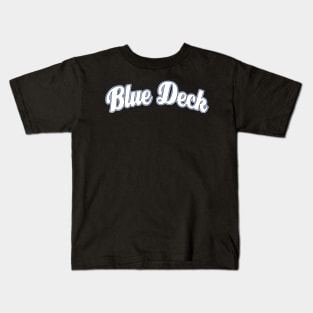 Blue Deck, baseball style Kids T-Shirt